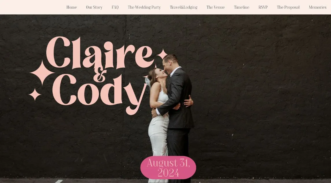Vista de la invitación de Claire & Cody